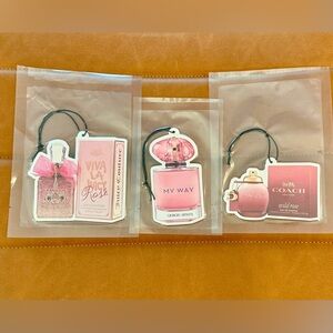 Juicy Couture, Giorgio Armani, and Coach Perfume Air Freshener Trio